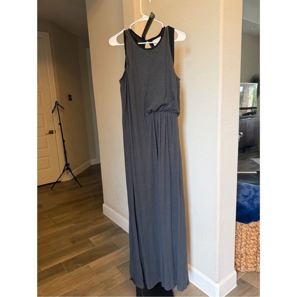 Addison Sleeveless Charcoal Maxi Dress with Relaxed Waist L
